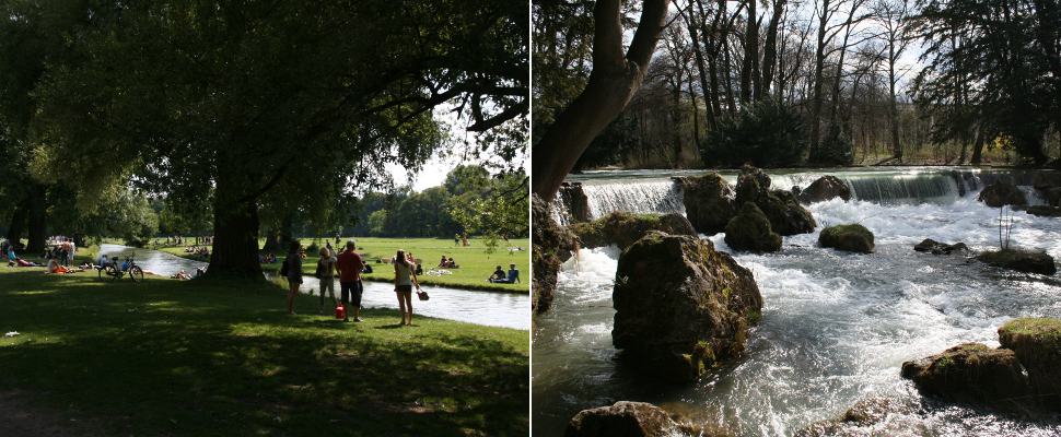 Eisbach und Schwabinger Bach im Englischen Garten