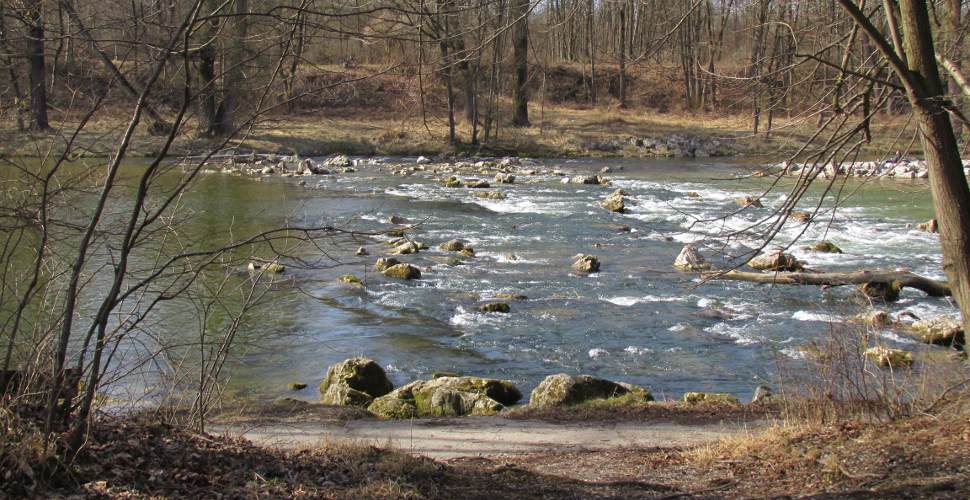 Aussicht auf die Isar nach Norden